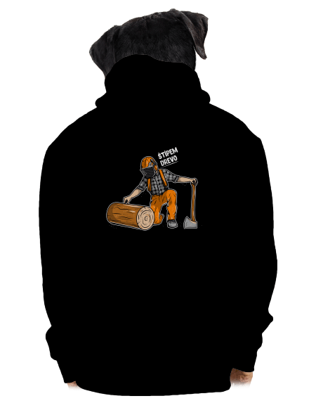 Drevorubač pánska mikina na zips Black