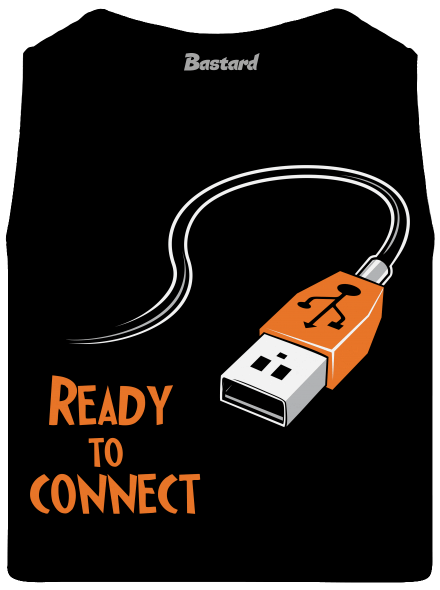 USB pripojenie pánske tielko Black