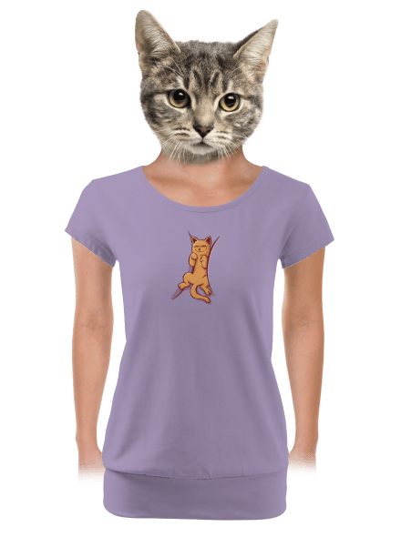 Spiace mačiatko dámske tričko s lemom Lavender