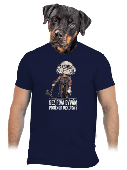 Neklidný bez piva pánske tričko Navy