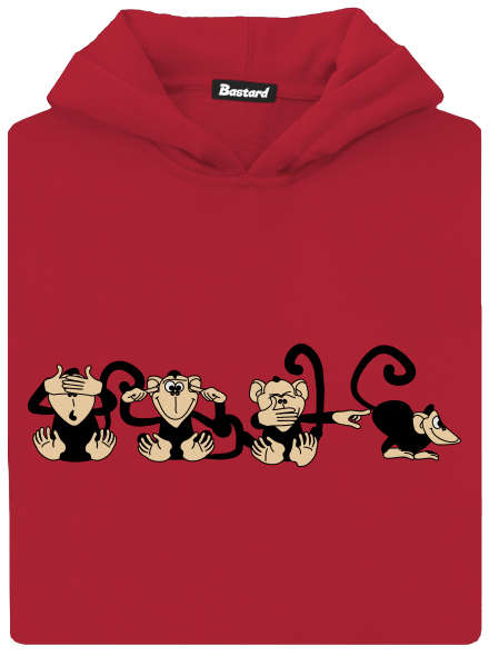 Opica detská mikina klokanka Fire Red