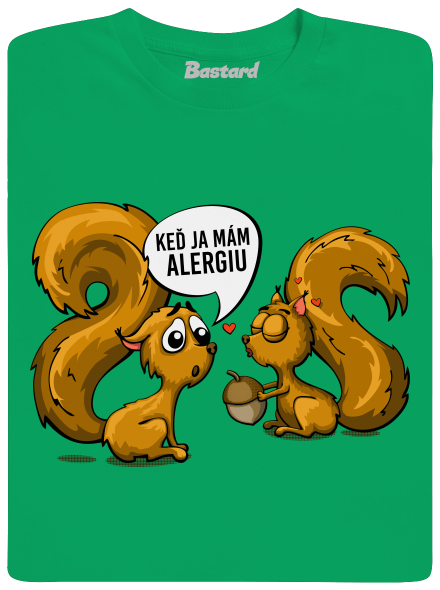 Alergická veverička pánske tričko  Kelly Green