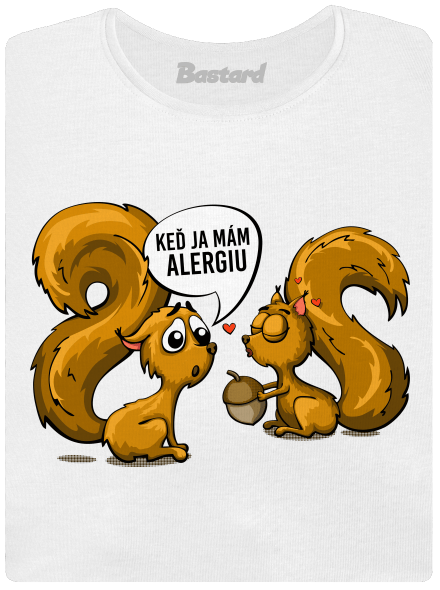 Alergická veverička dámske tričko s lemom  White