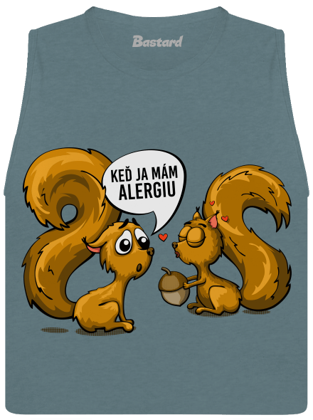 Alergická veverička dámske tielko voľné  Heather Deep Teal
