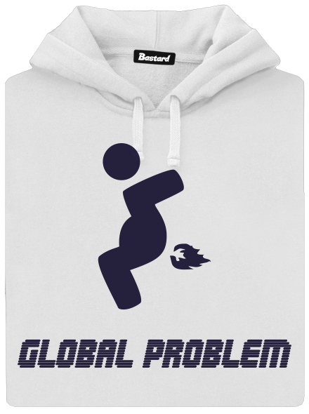 Global problem dámska mikina klokanka  White