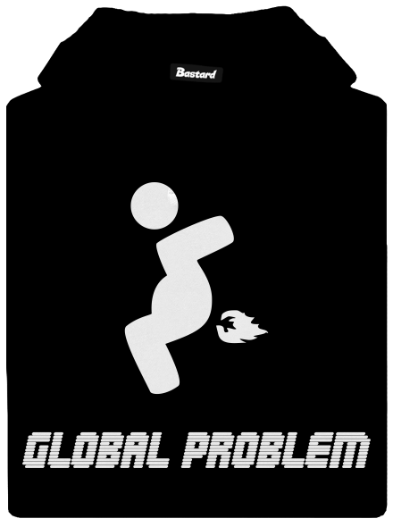 Global problem pánska mikina klokanka  Black