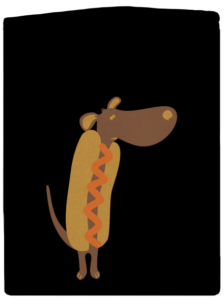 Hot dog pánska mikina na zips  Black