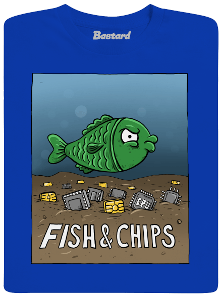 Fish and IT chips pánske tričko  Royal Blue