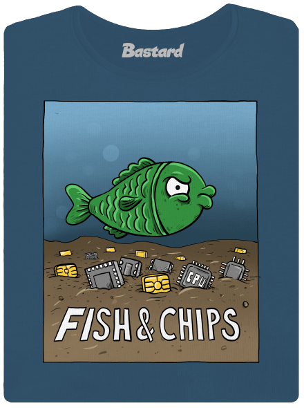 Fish and IT chips dámske tričko prémium  Petrol Blue