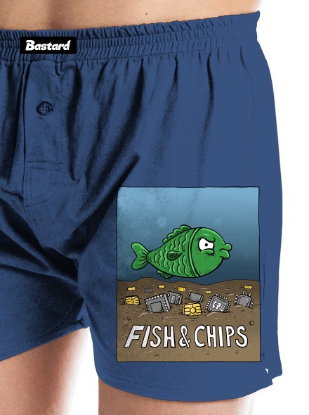 Fish and IT chips pánske trenky  Blue