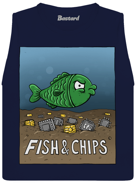Fish and IT chips dámske tielko voľné  Navy