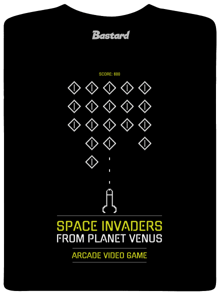 Space Invaders pánske tričko Black