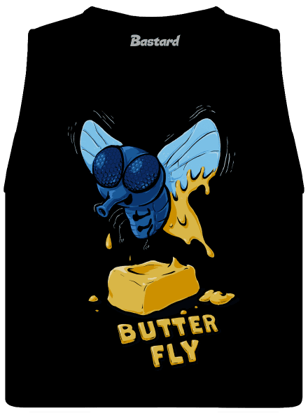 Butter Fly mucha dámske tielko voľné  Black