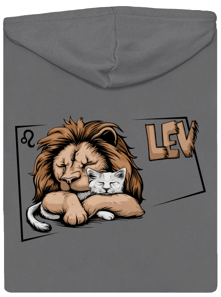 Mačací horoskop: Lev dámska mikina na zips  Steel Gray