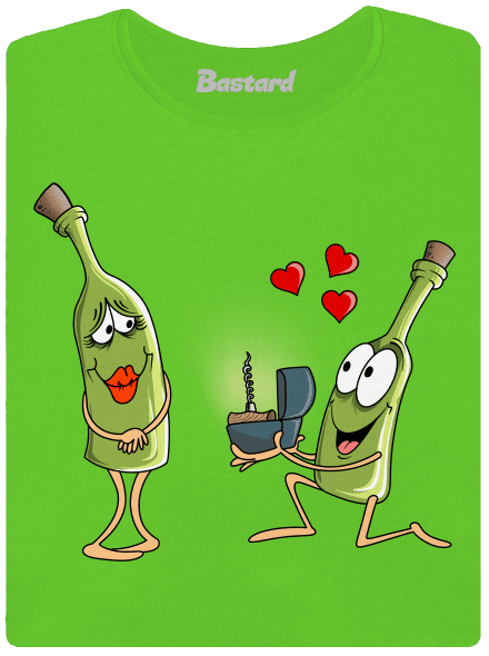 Láska k vínu dámske tričko  Apple Green