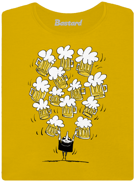 Šťastný pivár dámske tričko  Yellow