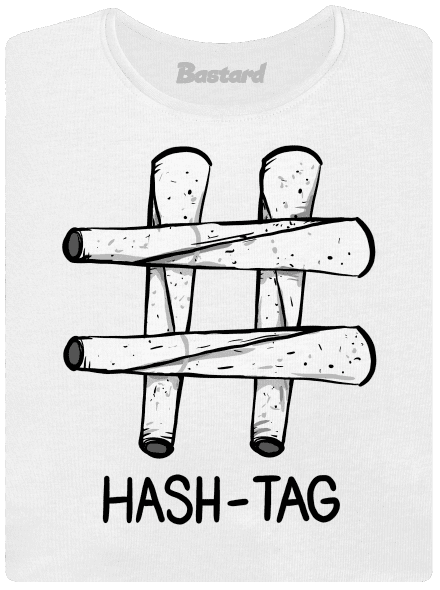 Hash tag dámske tričko s lemom  White