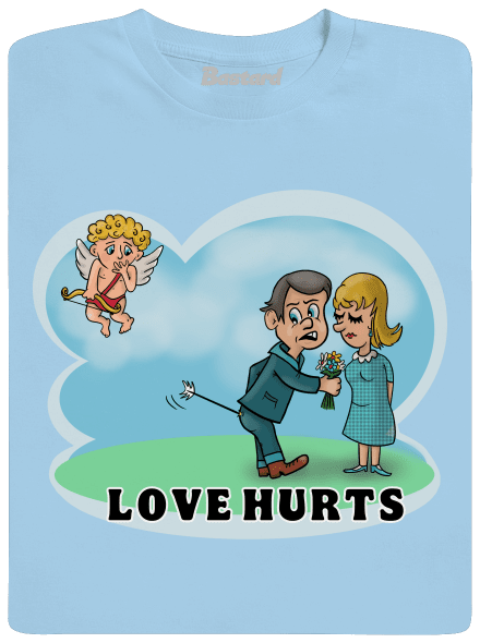 Love hurts pánske tričko Sky Blue