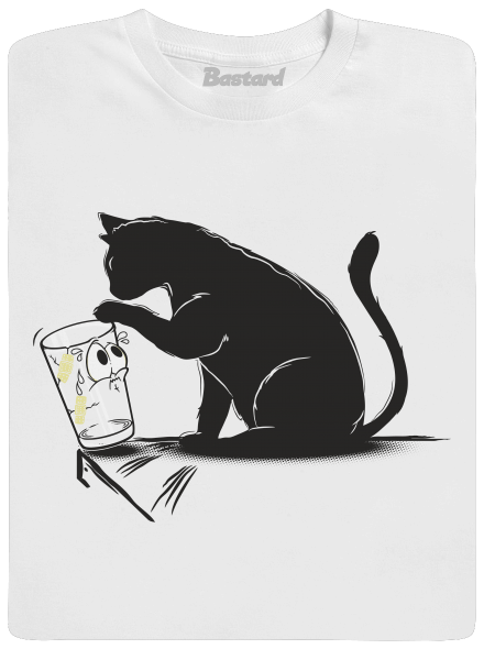 Mačka a pohár pánske tričko  White