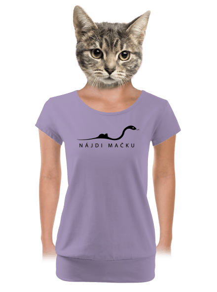 Najdi kočičku dámske tričko s lemom Lavender