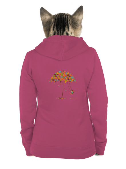 Radosť z jesene dámska mikina na zips Magenta