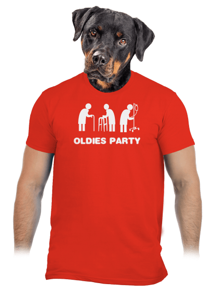 Oldies party pánske tričko Fiery Red
