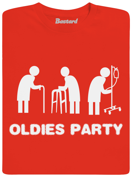Oldies party pánske tričko Fiery Red