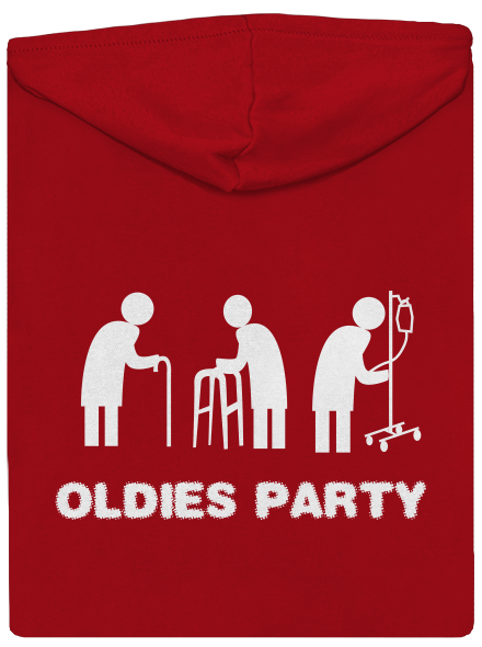 Oldies party pánska mikina na zips Red