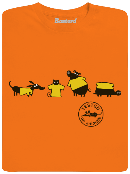 Testované na zvieratách pánske tričko  Orange