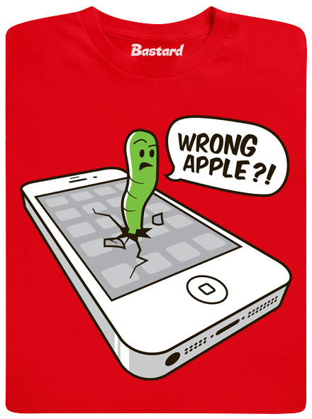 Wrong Apple červené pánske tričko