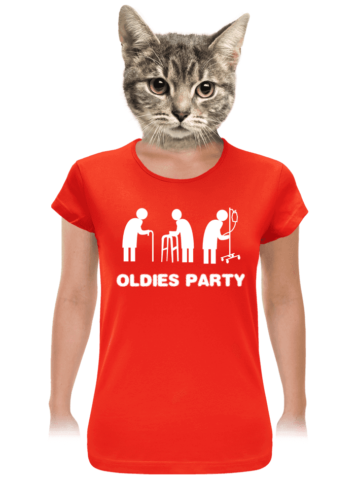 Oldies party červené dámske tričko