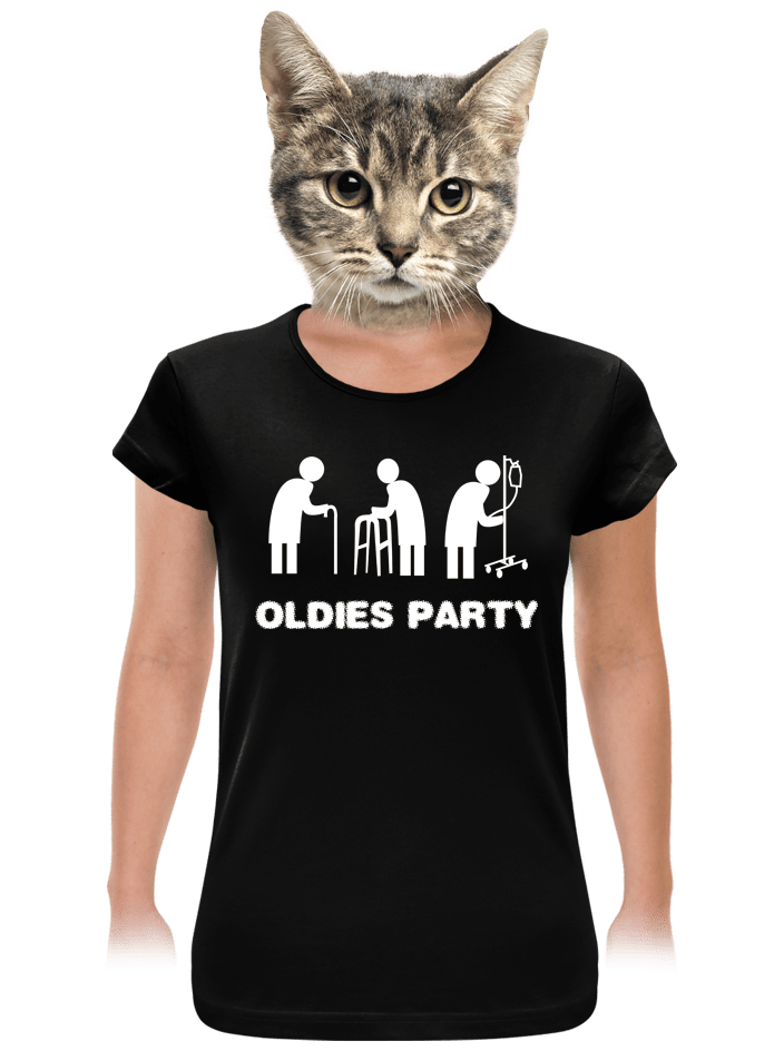 Oldies party čierné dámske tričko