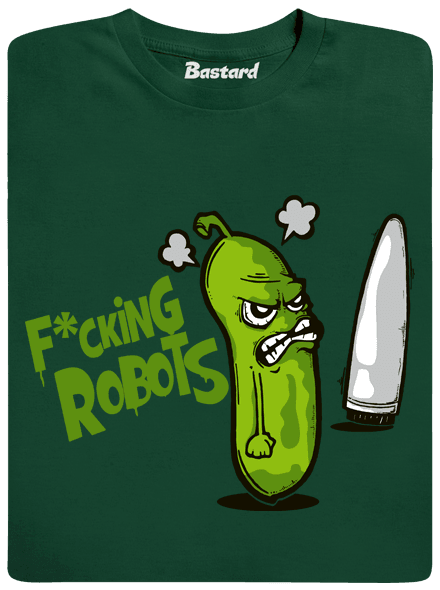 Fucking Robots zelené pánske tričko