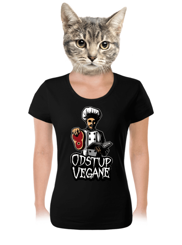 Odstup vegane čierne dámske BIO tričko