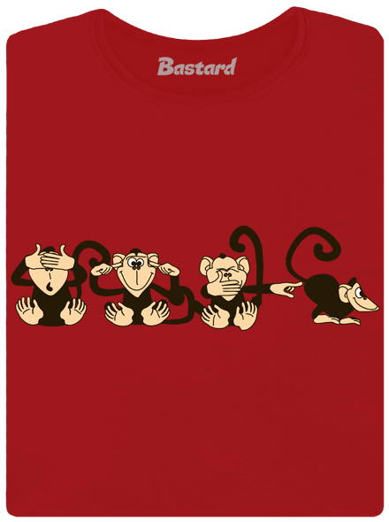 Opice červené dámske tričko 