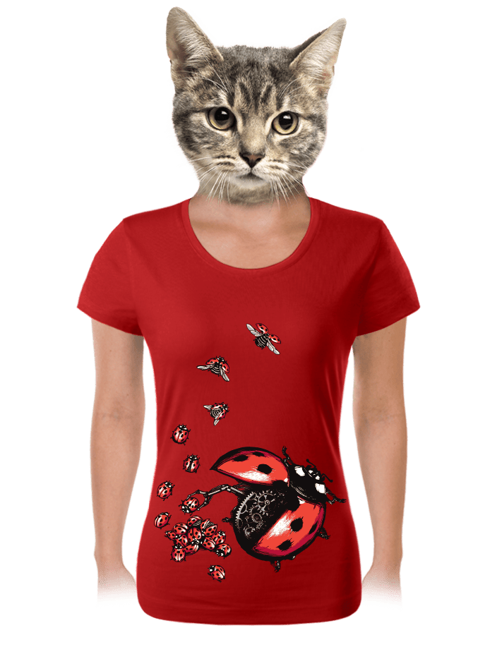 Ladybird factory červené dámske tričko 