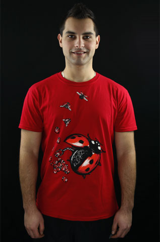 Ladybird Factory červené pánske tričko