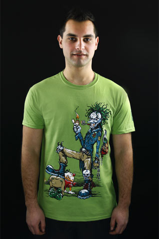 Evil Clown zelené pánske tričko