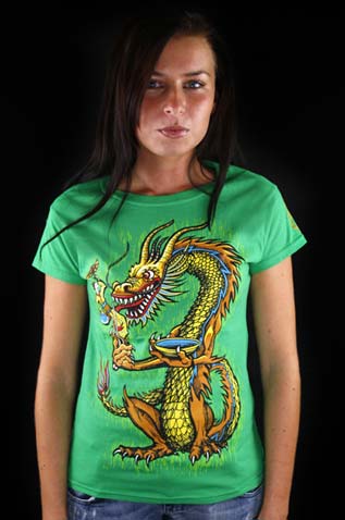 Hungry Dragon zelené dámske tričko