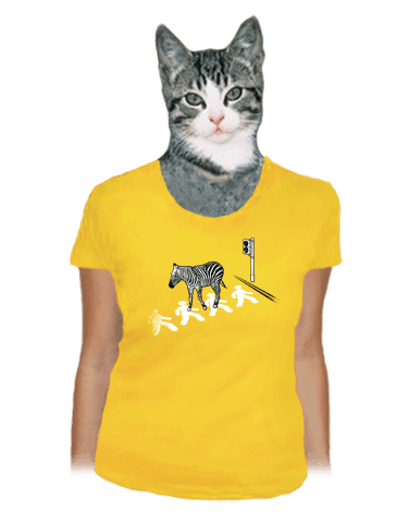Zebra žlté dámske tričko