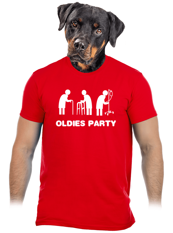 Oldies party červené pánske tričko