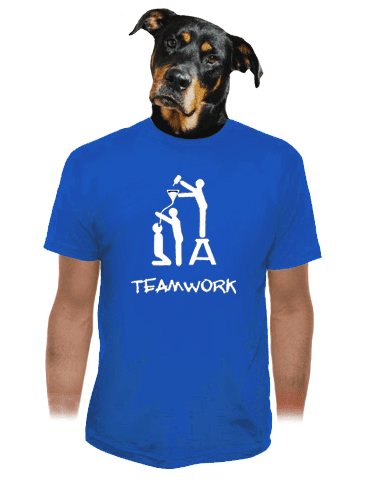 Teamwork modré pánske tričko