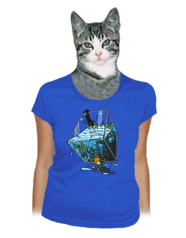 Migrujúca rybka modré dámske tričko