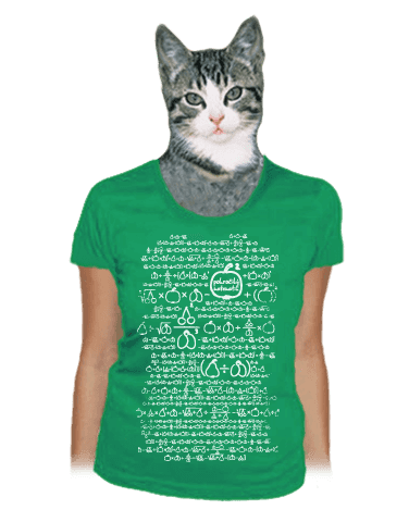 Matematik zelené dámske tričko