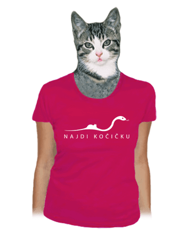Najdi kočičku fuchsiové dámske tričko